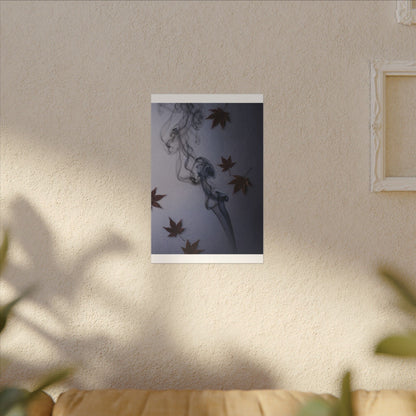 Dark Japandi Incense Smoke in Dawn | Moody Minimal Canvas Art