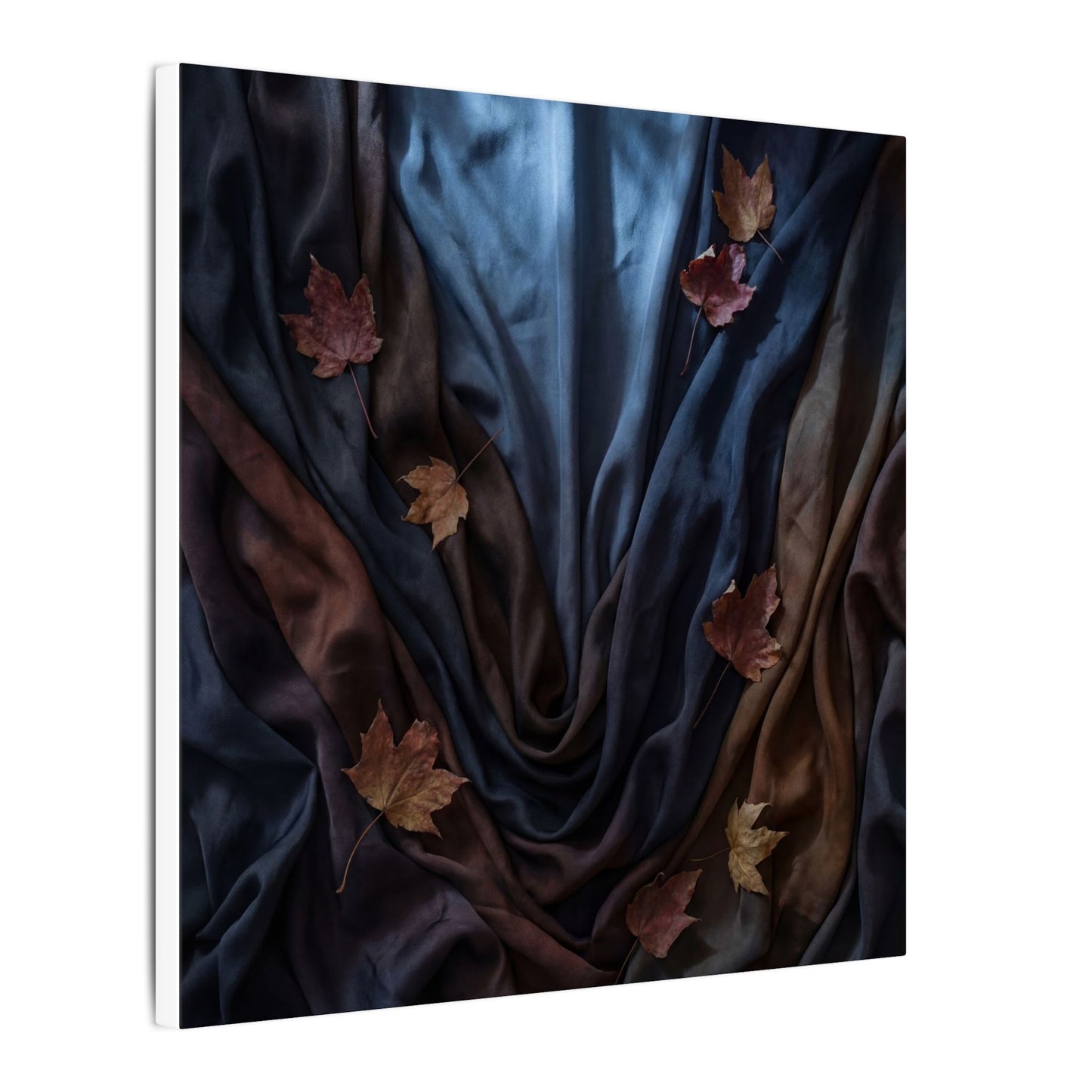Silk Drape Canvas Art | Autumn Dark Japandi Moody Minimal Art