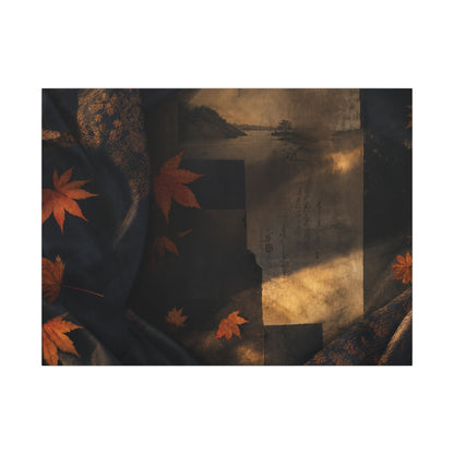 Autumn Silk Drape Shadow Zen Canvas Art | Bold Decor