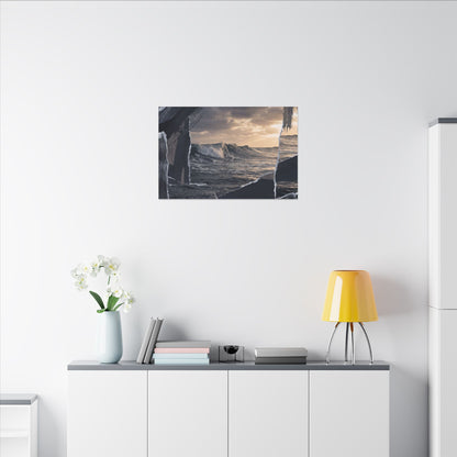 Fukinsei Ocean Wave Canvas Art - Dark Japandi Shadow Zen