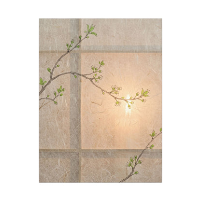 Warm Shoji Screen Canvas Art - Minimal Line Japandi