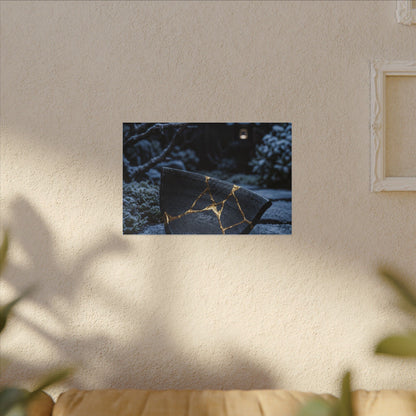 Moonlit Garden Winter Canvas Art | Kintsugi Artful Design