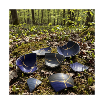 Broken Pottery Spring Wall Art Print | Kintsugi Philosophical Design