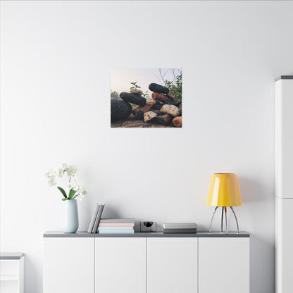 River Stones Canvas Art | Spring Kintsugi Broken Beauty Art