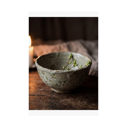 Ceramic Bowl Wall Art Print | Spring Japandi Japanese Pattern Art