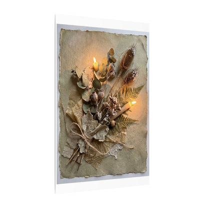 Dried Flowers Texture Canvas Art | Warm Japandi Art