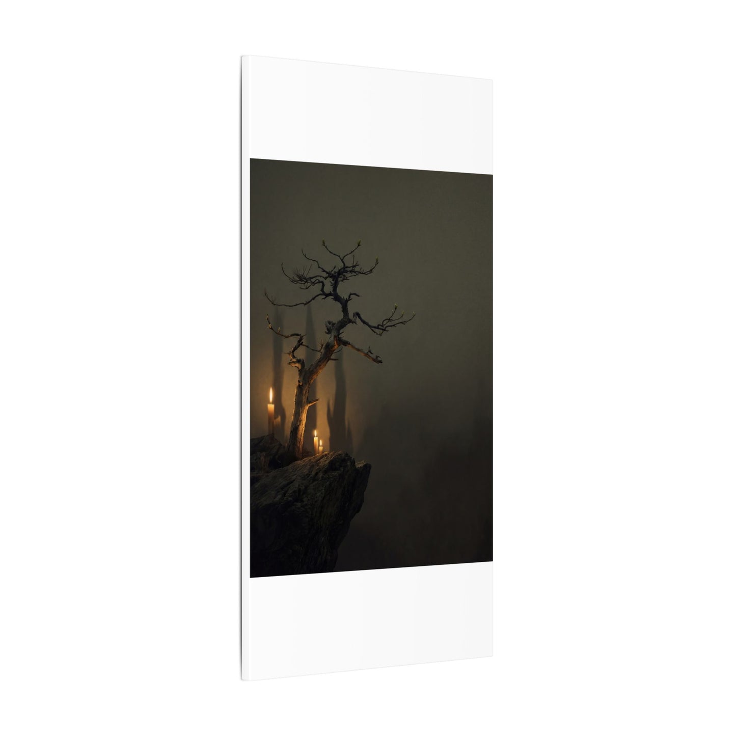Ma Pine Tree Canvas Art - Dark Japandi Shadow Zen