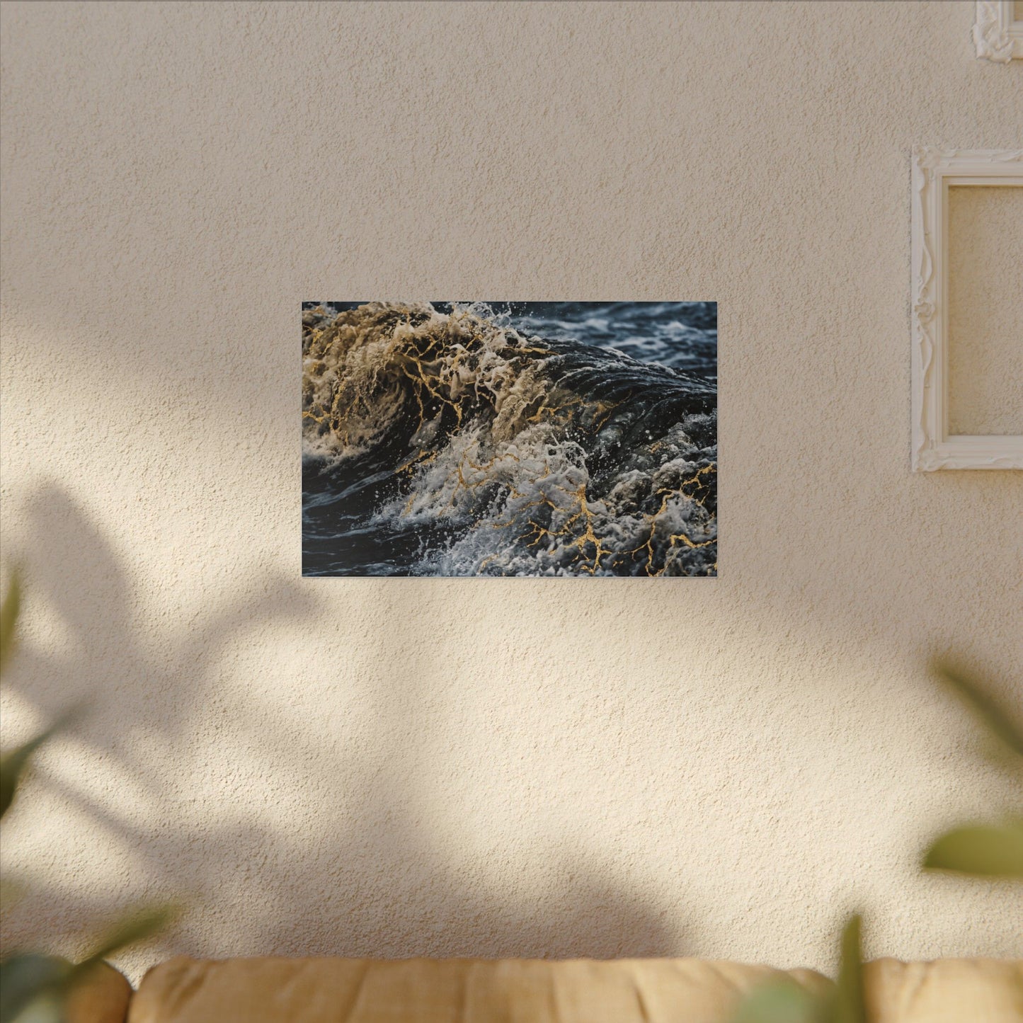 Ocean Wave Winter Canvas Art | Kintsugi Artful Design