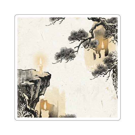 Candlelight Pine Tree Sticker - Japandi Ma