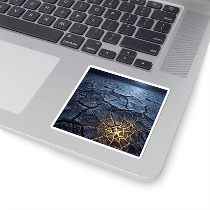 Cracked Earth Gold Vein Sticker | Philosophical Kintsugi Art
