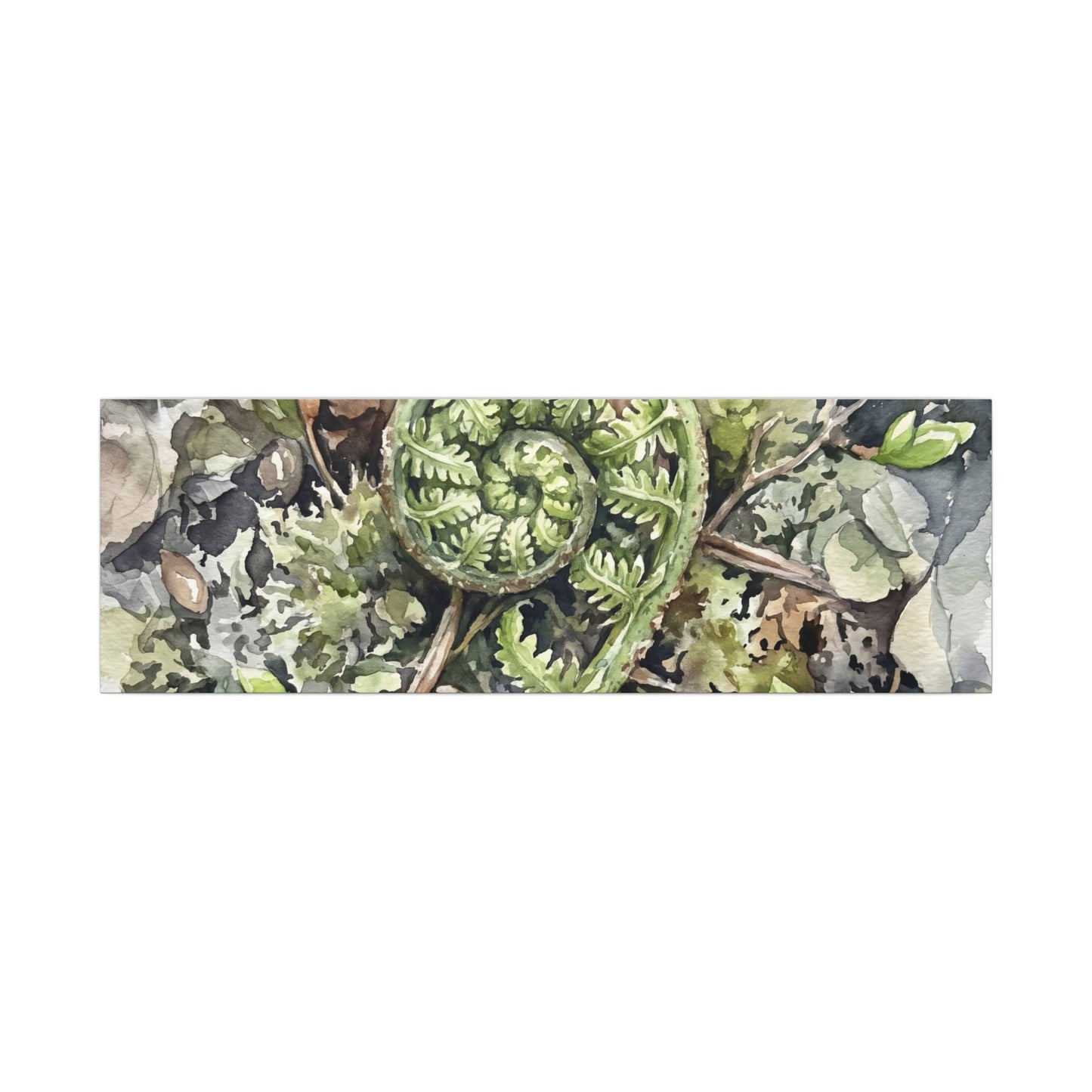 Fern Unfurling Spring Canvas Art | Japandi Neutral Design