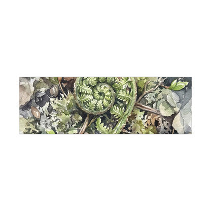 Fern Unfurling Spring Canvas Art | Japandi Neutral Design