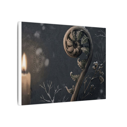 Candlelight Fern Unfurling Canvas Art - Japandi Ma