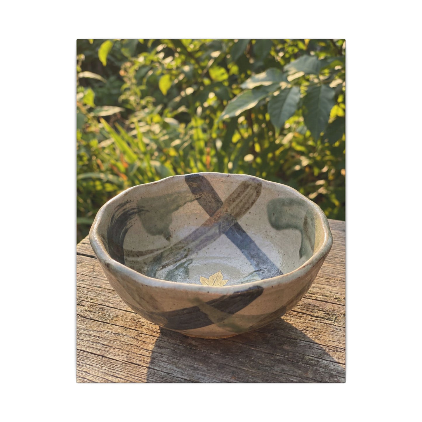 Earthy Ceramic Bowl Canvas Art - Japanese Pattern Japandi