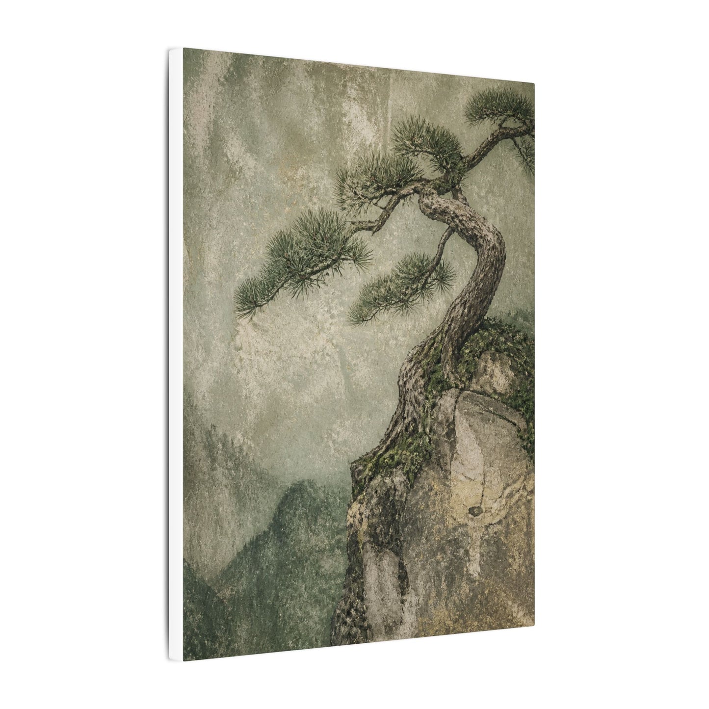Fukinsei Pine Tree Canvas Art - Japandi Texture