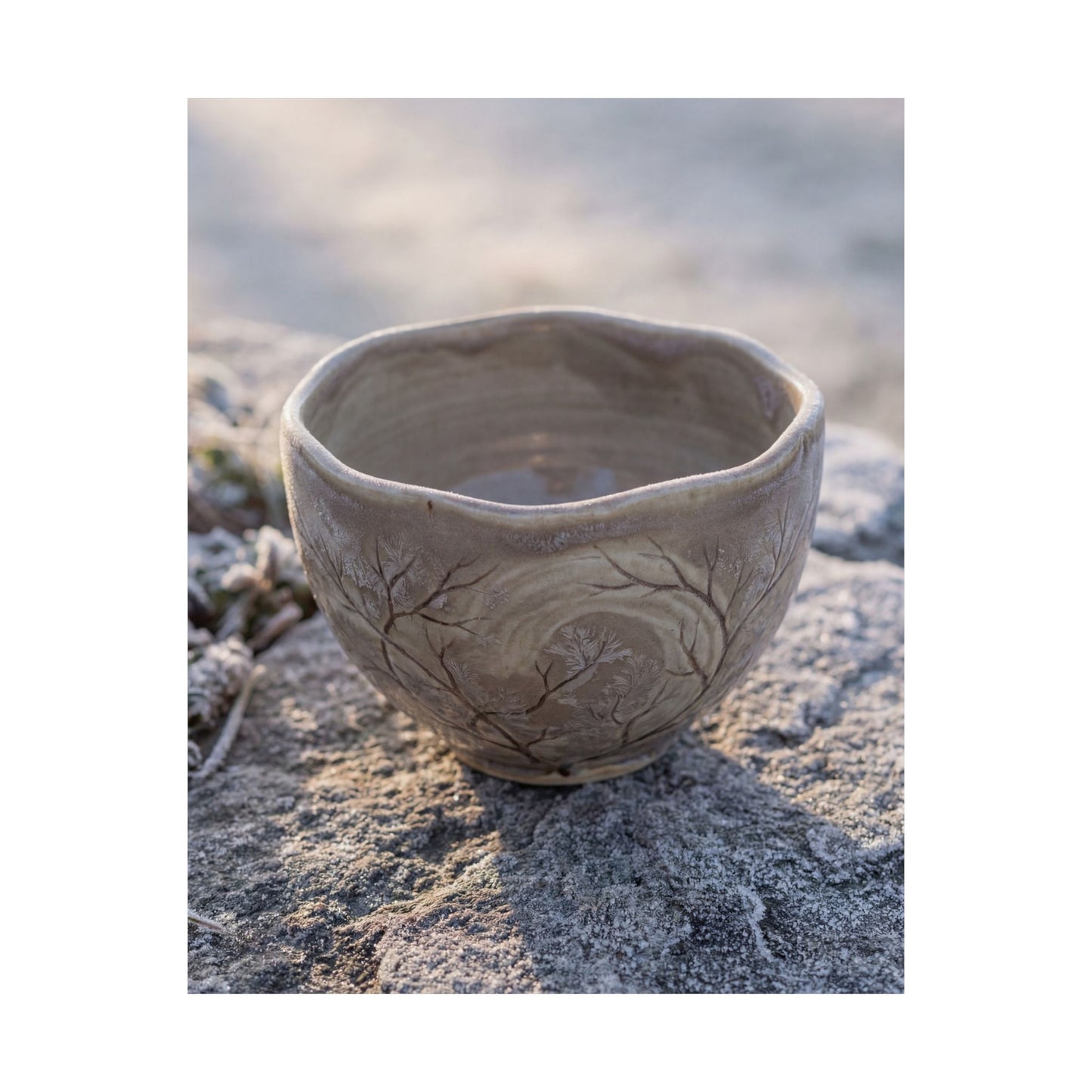 Japandi Ceramic Bowl in Dawn | Japanese Pattern Wall Art Print