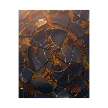 Autumn Cracked Earth Gold Repair Wall Art Print | Beautiful Decor