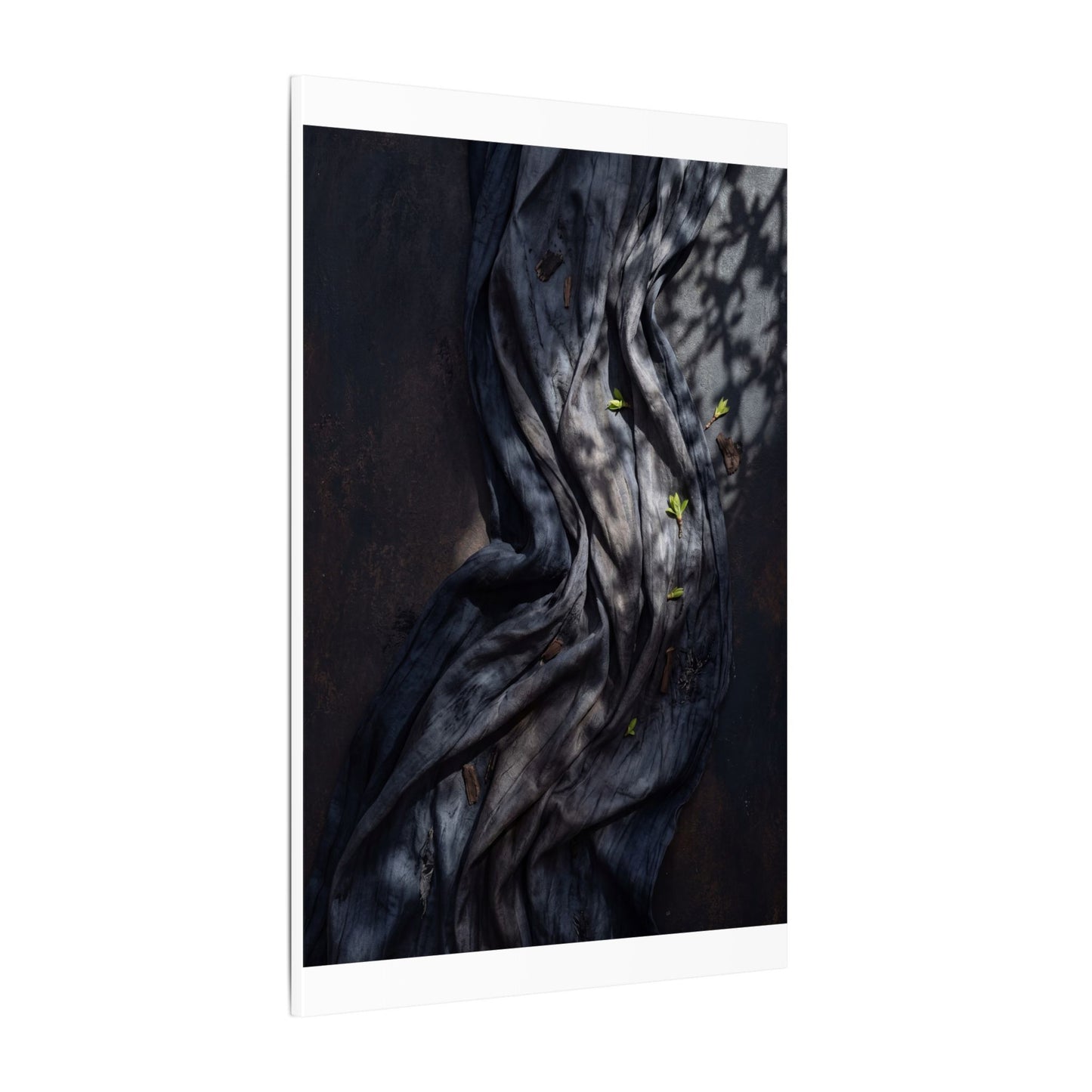 Seijaku Silk Drape Canvas Art - Dark Japandi Dark Texture