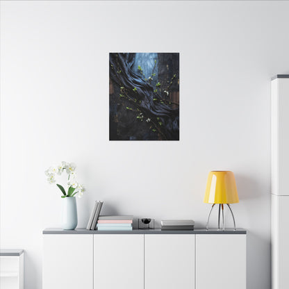Spring Silk Drape Dark Texture Canvas Art | Atmospheric Decor