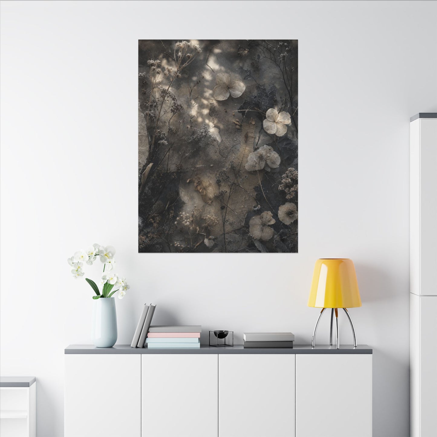 Winter Dried Flowers Texture Canvas Art | Elegant Decor