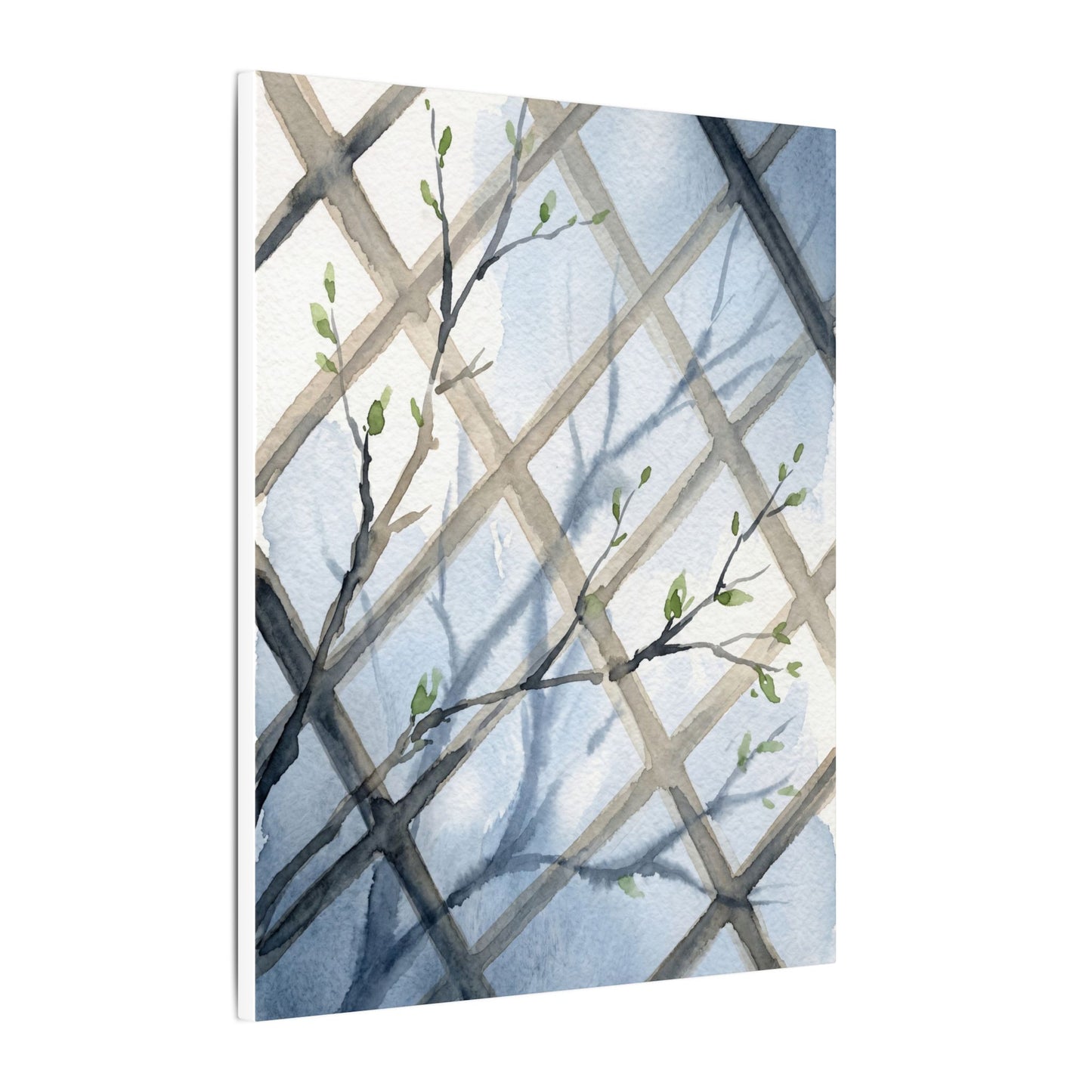 Shoji Screen Canvas Art | Spring Japandi Watercolor Art