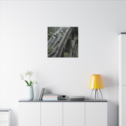 Overcast Wooden Bridge Canvas Art - Japandi Kanso