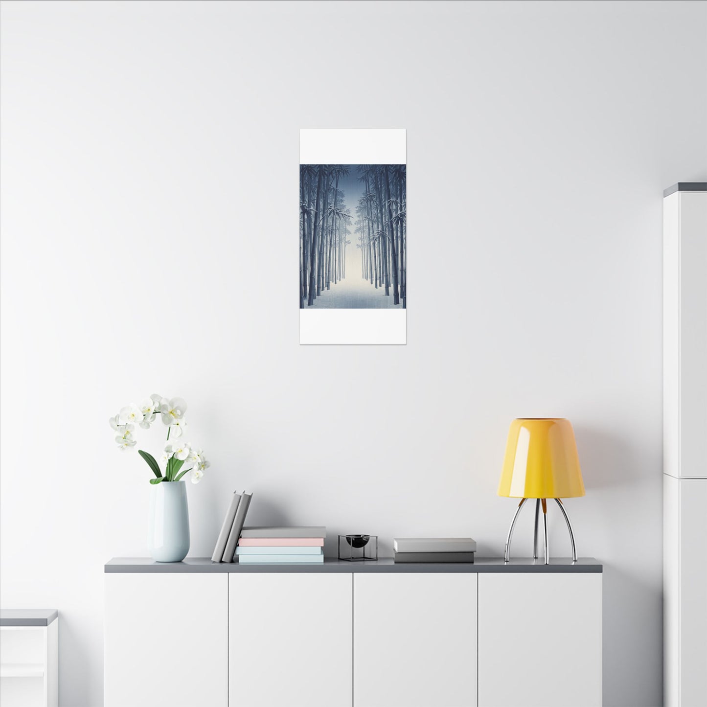 Bamboo Grove Canvas Art | Winter Zen Ukiyo E Inspired Art