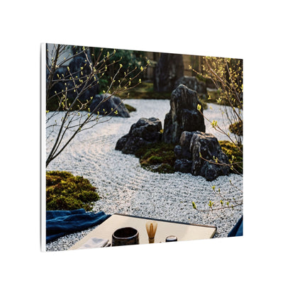 Zen Tea Ceremony in Golden Hour | Karesansui Canvas Art