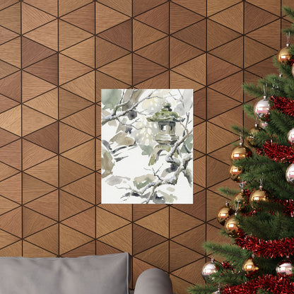 Dappled Stone Lantern Wall Art Print - Japandi Ma