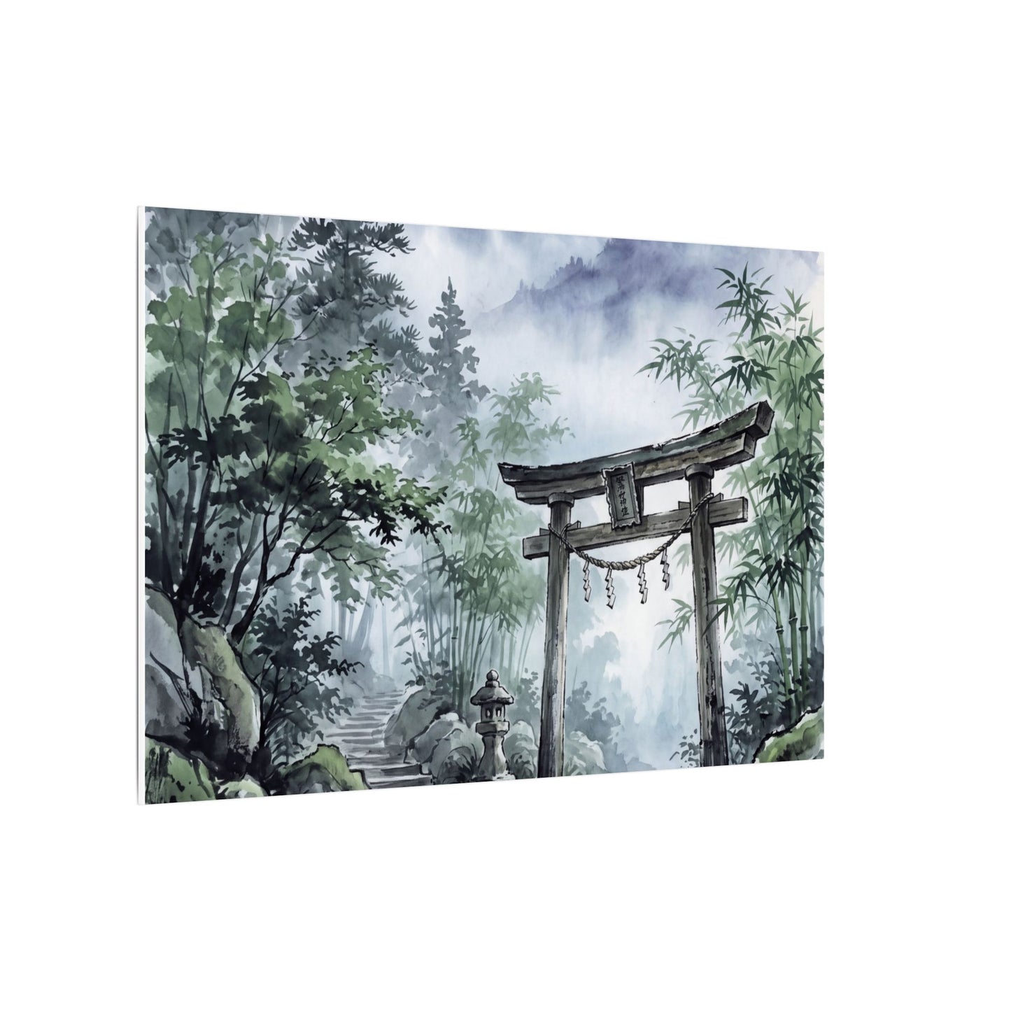 Moonlight Torii Gate Canvas Art - Zen Fukinsei