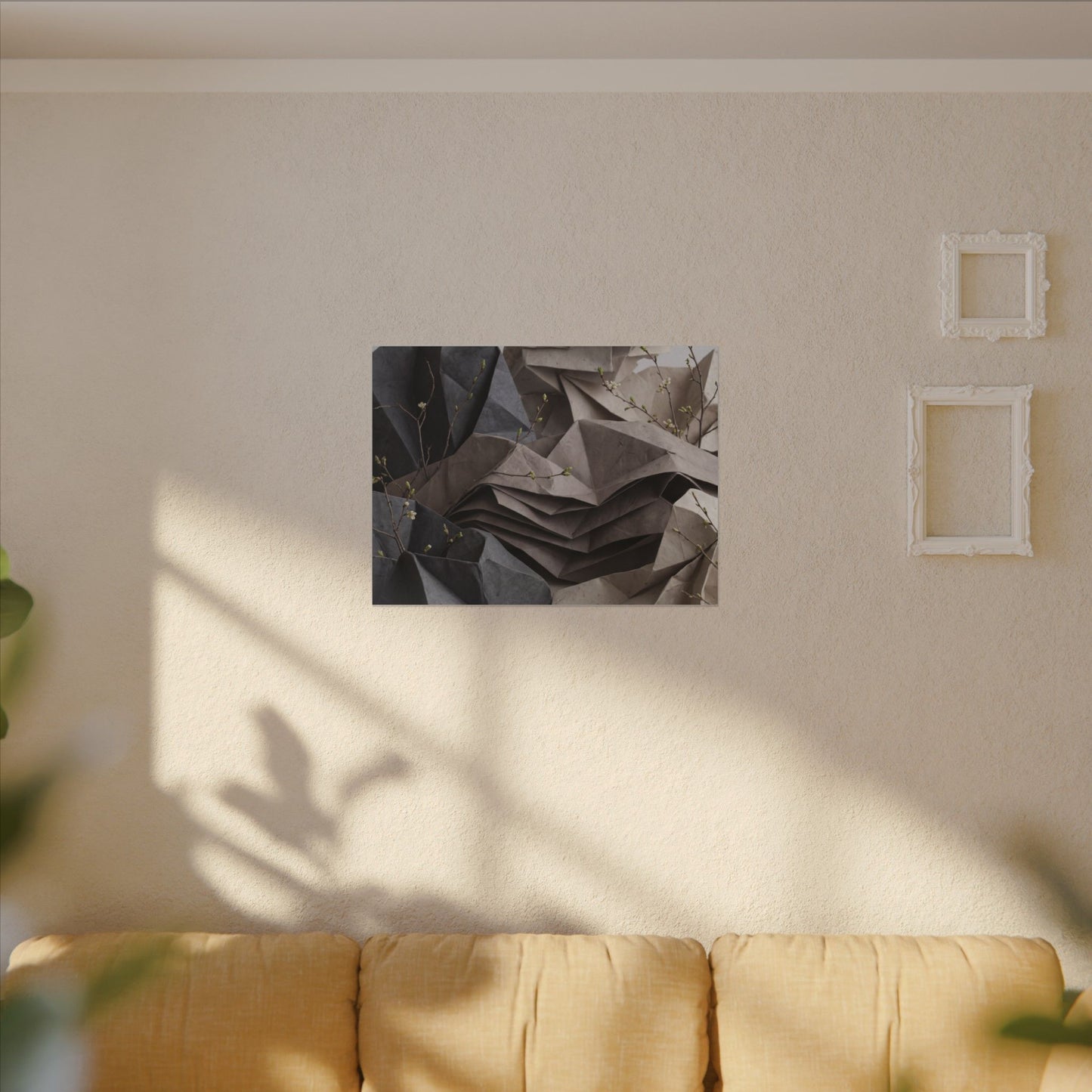 Neutral Paper Fold Canvas Art - Texture Japandi