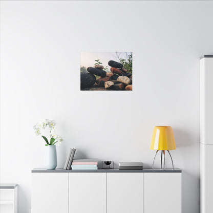 River Stones Canvas Art | Spring Kintsugi Broken Beauty Art