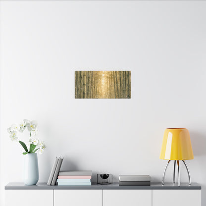 Bamboo Grove Winter Canvas Art | Japandi Elegant Design