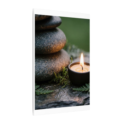 Warm River Stones Canvas Art - Japanese Pattern Japandi