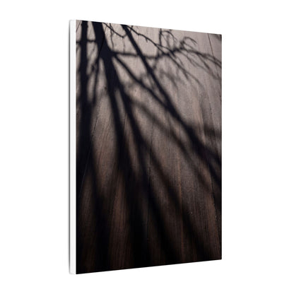 Dark Japandi Shadow Play in Dawn | Moody Minimal Canvas Art