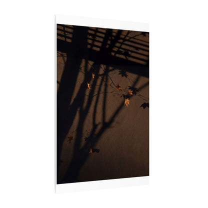 Shadow Play Autumn Canvas Art | Dark Japandi Luxurious Design
