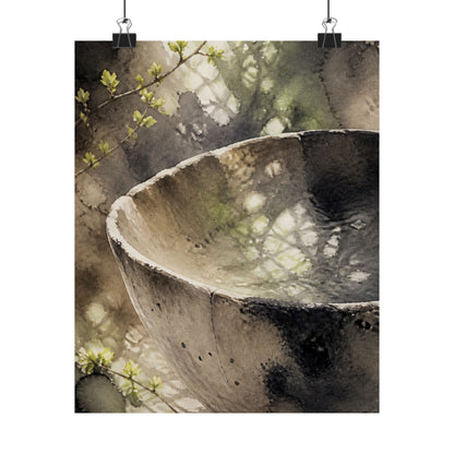 Ceramic Bowl Spring Wall Art Print | Japandi Cozy Design