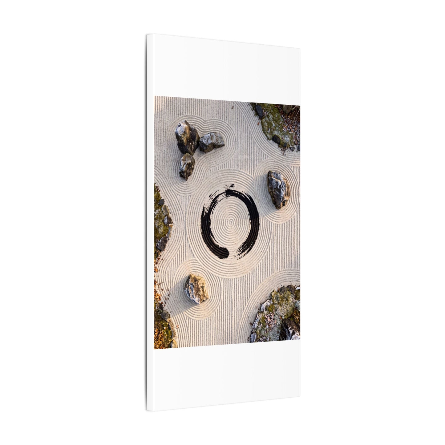 Rock Garden Canvas Art | Winter Zen Enso Art