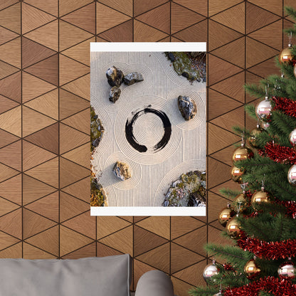 Seijaku Rock Garden Wall Art Print - Zen Enso