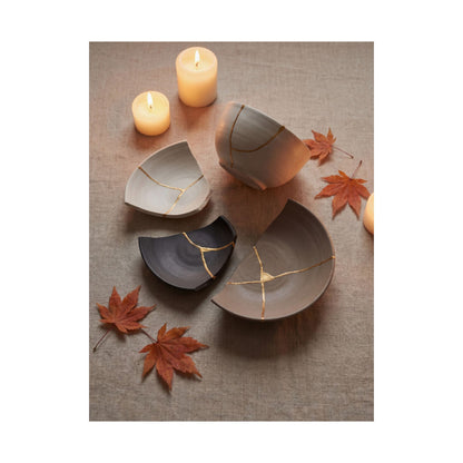 Broken Pottery Autumn Wall Art Print | Japandi Neutral Design