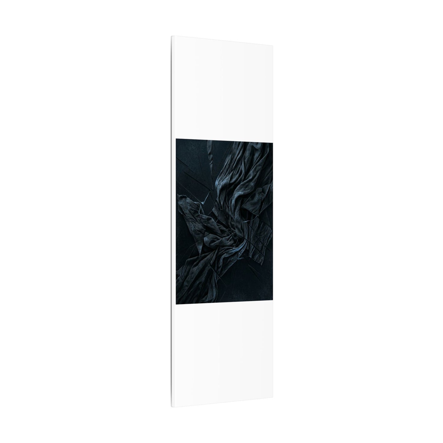 Dark Japandi Silk Drape in Moonlight | Moody Minimal Canvas Art