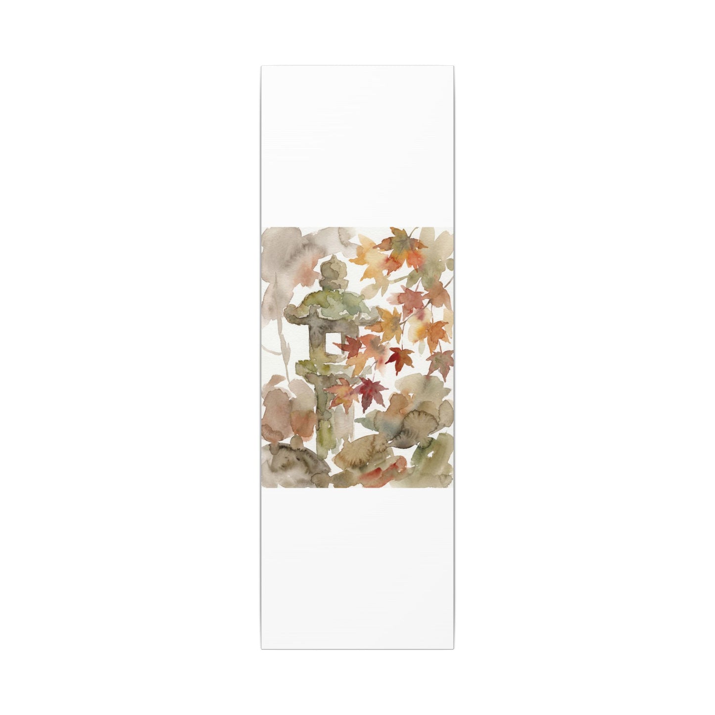 Stone Lantern Watercolor Canvas Art | Earthy Japandi Art