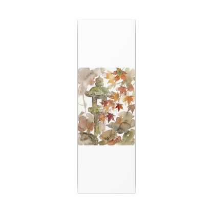 Stone Lantern Watercolor Canvas Art | Earthy Japandi Art