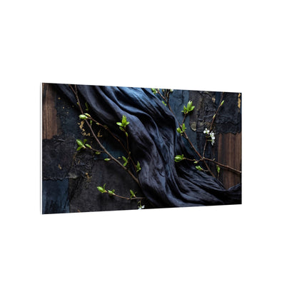 Spring Silk Drape Dark Texture Canvas Art | Atmospheric Decor