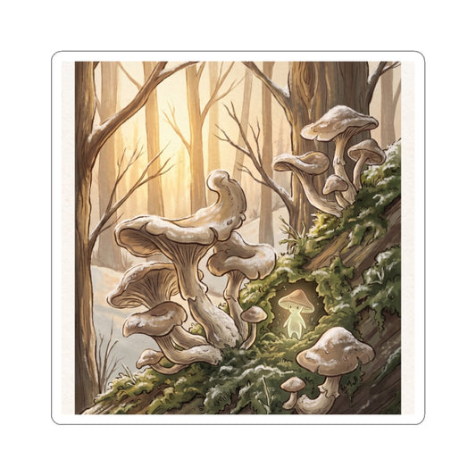 Datsuzoku Wild Mushrooms Sticker - Cottagecore Mushroom Illustration Art Print