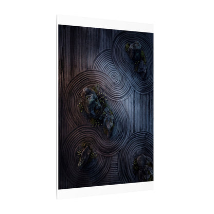 Spring Rock Garden Charcoal Ink Canvas Art | Bold Decor