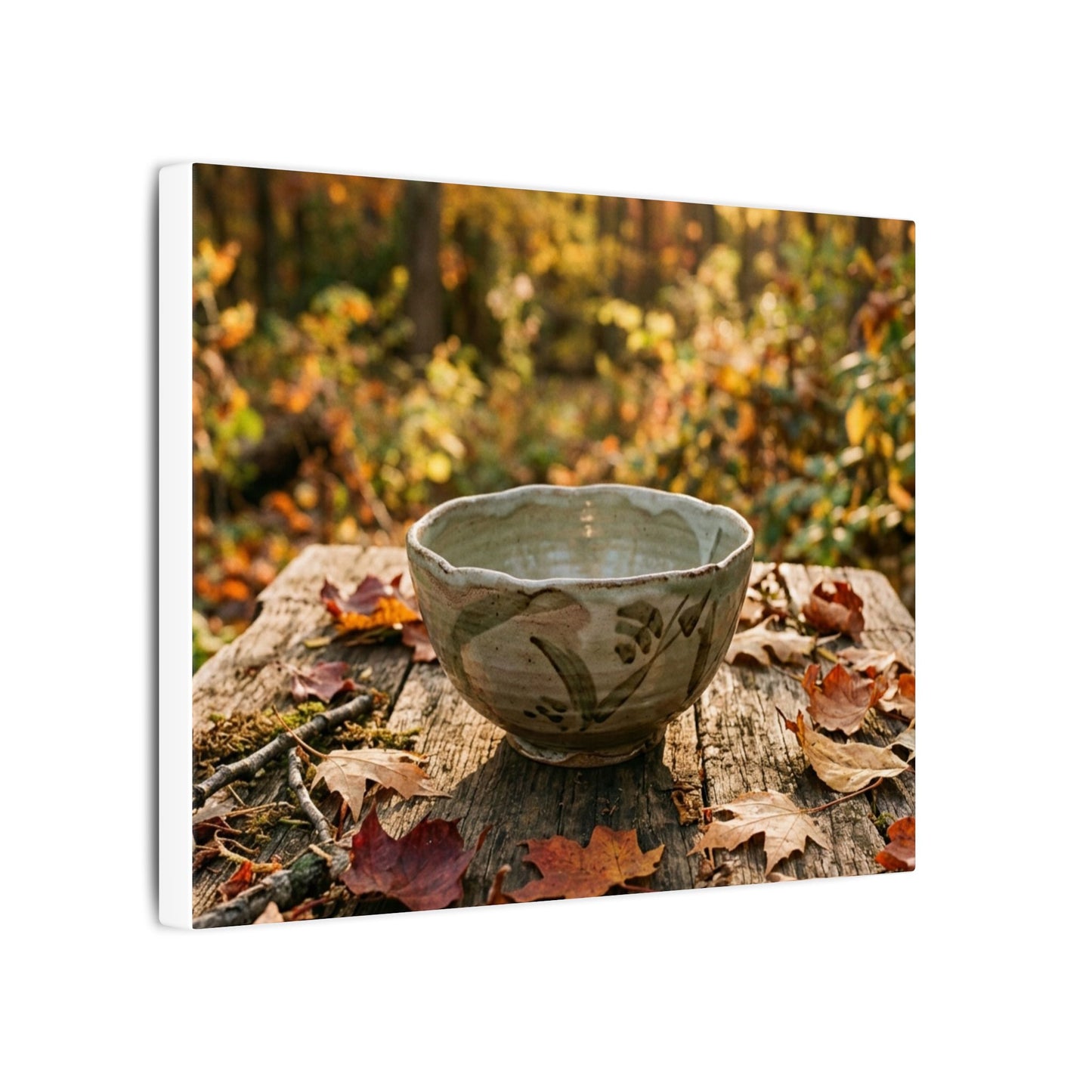 Golden Hour Ceramic Bowl Canvas Art - Japandi Fukinsei