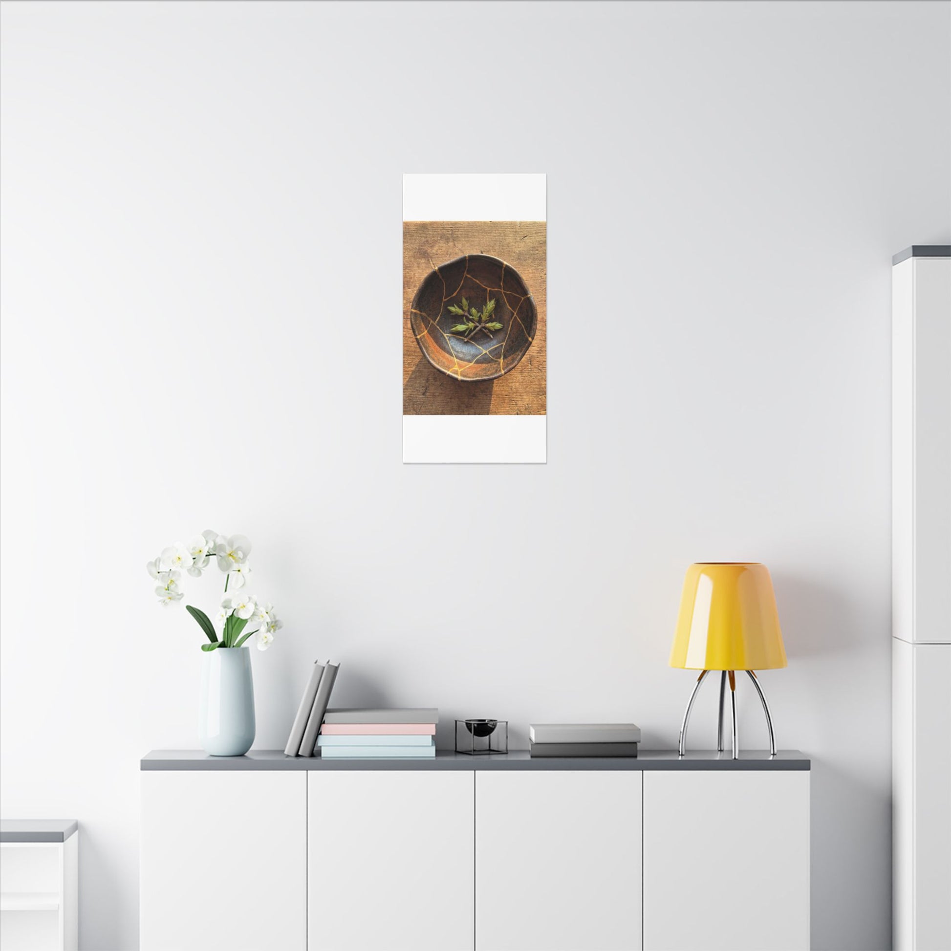 Ceramic Bowl Gold Repair Canvas Art | Resilient Kintsugi Art Art Print