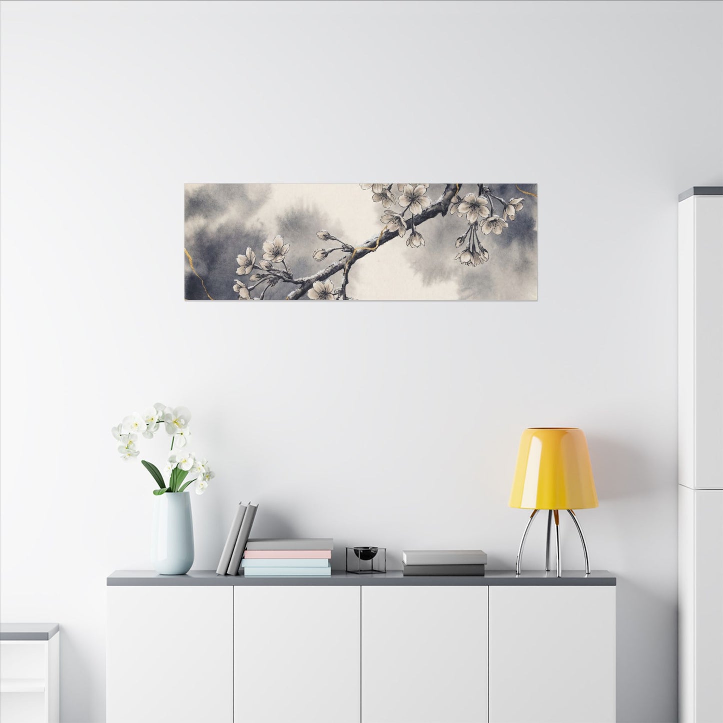 Ma Cherry Blossom Canvas Art - Kintsugi Gold Vein
