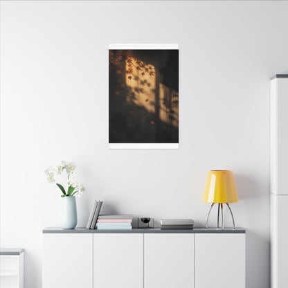 Shadow Play Canvas Art | Autumn Dark Japandi Charcoal Ink Art